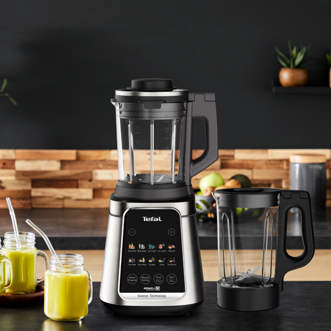 TEFAL เครื่องปั่นอาหารเมนูร้อนเย็นพลังสูง Ultrablend Silence รุ่นBL98SC66 กำลังไฟ 2,000 วัตต์  Powelix ใบมีด 6แฉก ปั่นได้ทั้งเมนูร้อนเย็น  เสียงรบกวนน้อยลง